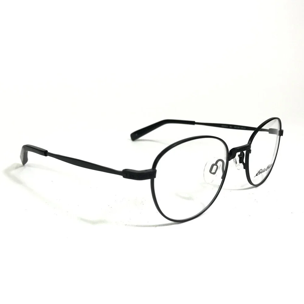 Eddie Bauer Eyeglasses Frames EB32213 BK Black Round Full Wire Rim 49-20-135